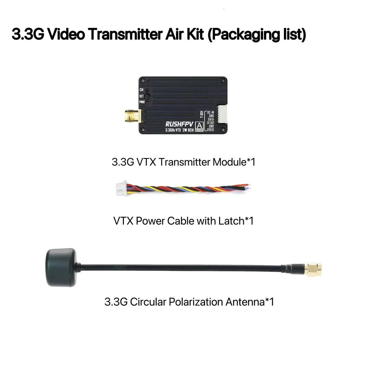 Fpv Drone Vtx - جهاز إرسال RUSHFPV 3.3G 2W VTX